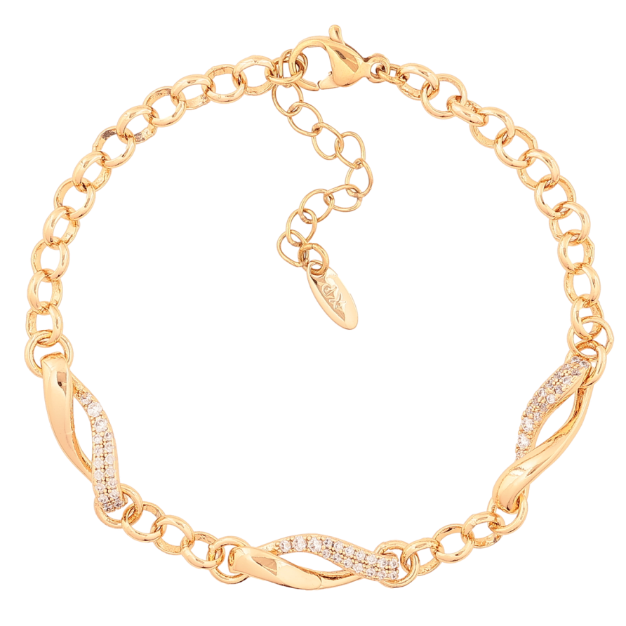 Браслет Xuping Позолота 18K «Ланцюжок з декоративними вставками» розмір з доп. ланцюжком 17-20см х 5-6мм фото №1 Браслет Xuping Позолота 18K «Ланцюжок з декоративними вставками» розмір з доп. ланцюжком 17-20см х 5-6мм фото №1