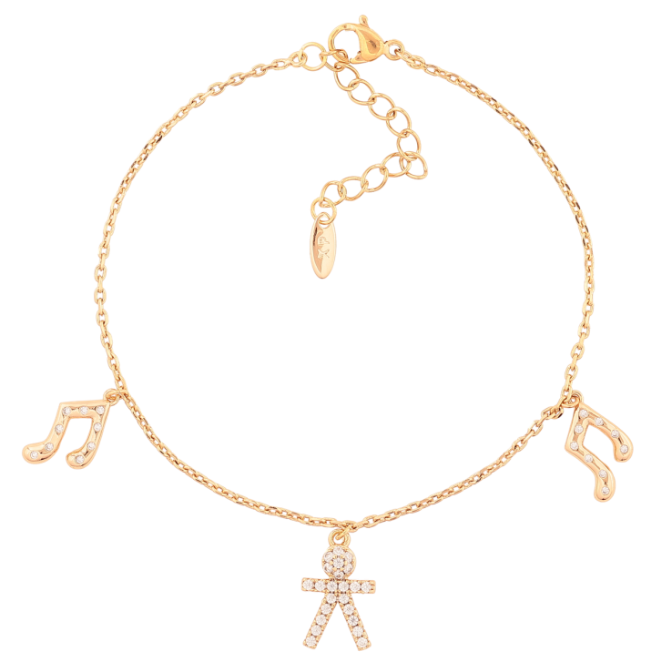 Браслет Xuping Позолота 18K Цепочка с подвесками размер с доп. цепочкой 18-22см х 1.5мм фото №6