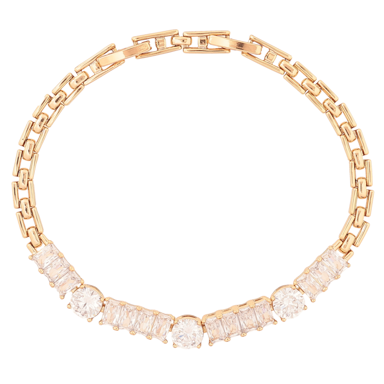 Браслет Xuping Позолота 18K Кристальная дорожка размер с доп. замком 17,19см х 4-6мм фото №3