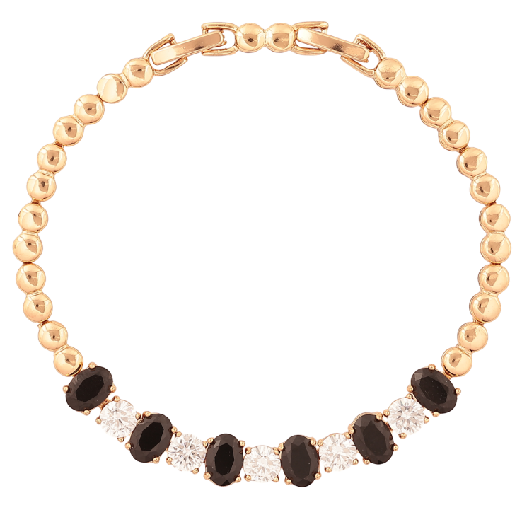 Браслет Xuping Позолота 18K Дорожка черно-белых кристаллов размер с доп. замком 17,19см х 4-7мм фото №7 Браслет Xuping Позолота 18K Дорожка черно-белых кристаллов размер с доп. замком 17,19см х 4-7мм фото №7