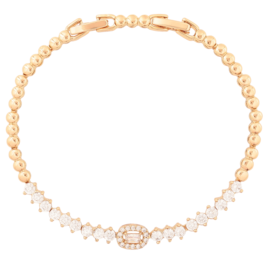 Браслет Xuping Позолота 18K Узор с кристальной дорожкой размер с доп. замком 17,19см х 3-6мм фото №1 Браслет Xuping Позолота 18K Узор с кристальной дорожкой размер с доп. замком 17,19см х 3-6мм фото №1