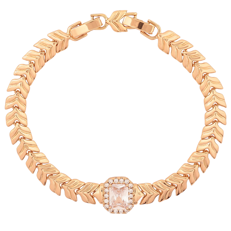 Браслет Xuping Позолота 18K Узор с кристаллом размер с доп. замком 17.5,19см х 7-11мм фото №1