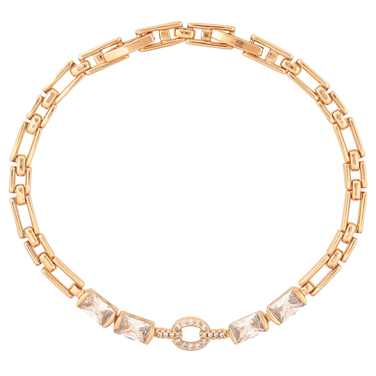 Браслет Xuping Позолота 18K Узор с кристаллами размер с доп. замком 17.5,19.5см х 4-6мм фото №4 Браслет Xuping Позолота 18K Узор с кристаллами размер с доп. замком 17.5,19.5см х 4-6мм фото №4