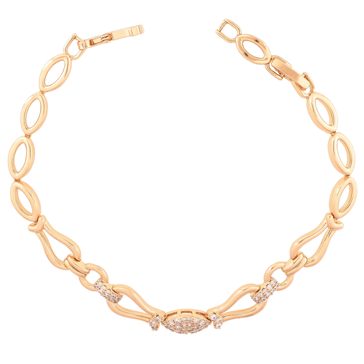 Браслет Xuping Позолота 18K Узор с инкрустацией кристаллами размер с доп. замком 17.5,19.5см х 5-8мм фото №10 Браслет Xuping Позолота 18K Узор с инкрустацией кристаллами размер с доп. замком 17.5,19.5см х 5-8мм фото №10