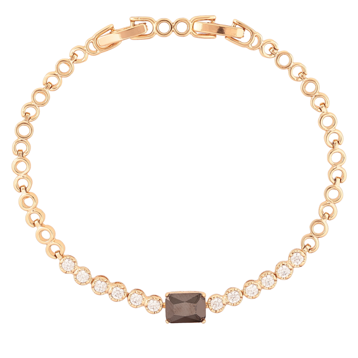 Браслет Xuping Позолота 18K Узор с черным кристаллом размер с доп. замком 17.5,19.5см х 4-6мм фото №19