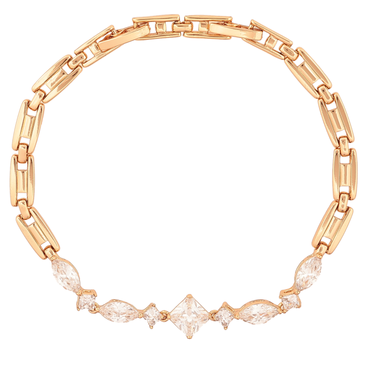 Браслет Xuping Позолота 18K Узор с кристаллами размер с доп. замком 17.5,19.5см х 5-8мм фото №2 Браслет Xuping Позолота 18K Узор с кристаллами размер с доп. замком 17.5,19.5см х 5-8мм фото №2