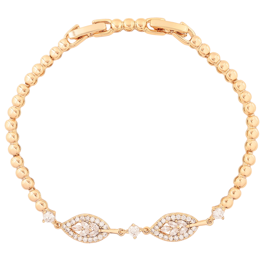 Браслет Xuping Позолота 18K Декоративные вставки с кристаллами размер с доп. замком 17,19см х 4-7мм фото №1