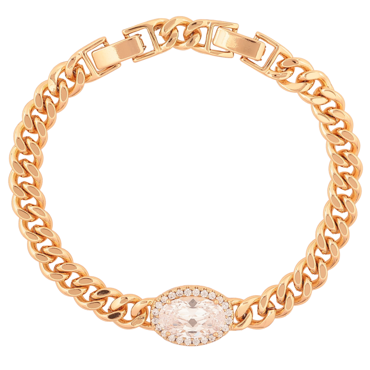 Браслет Xuping Позолота 18K Цепочка с кристальной вставкой размер с доп. замком 17,19см х 7-12мм фото №12