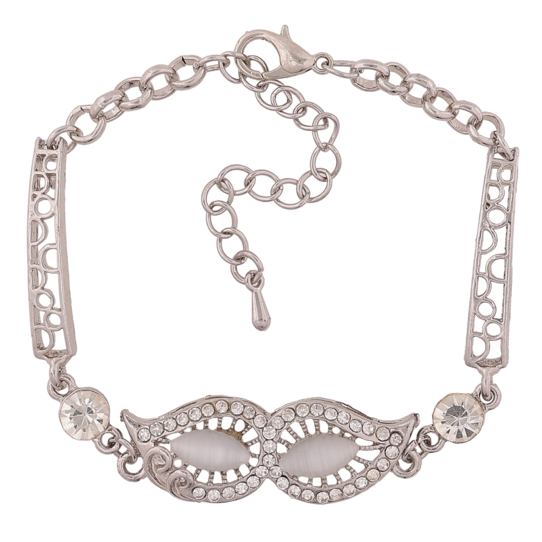 Браслет «Декоративний візерунок з кристалами» довжина з доп.ланцюжком 17.5-23см х 5-13мм фото №1