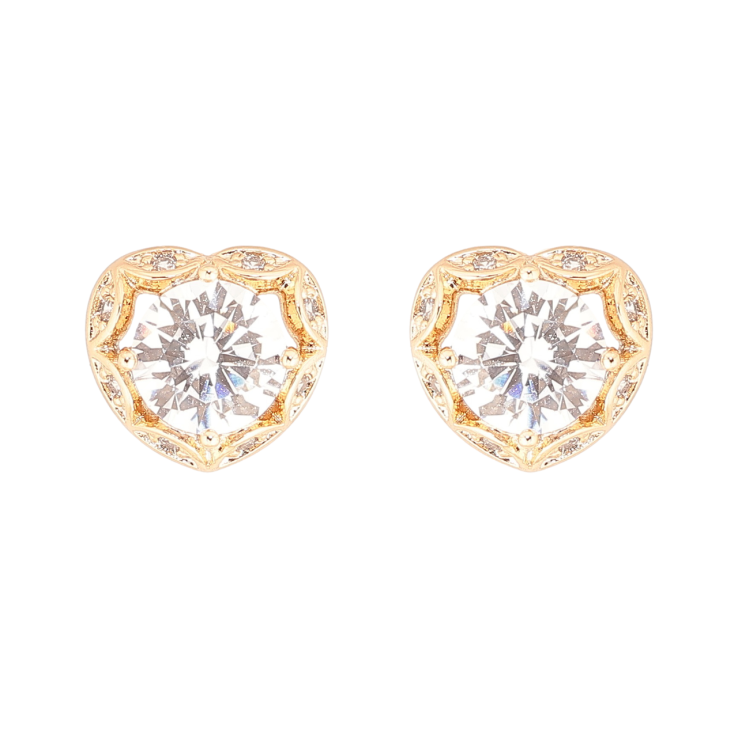 Сережки Xuping Позолота 18K пусети «Сердечка з кристалами» фото №8 Сережки Xuping Позолота 18K пусети «Сердечка з кристалами» фото №8