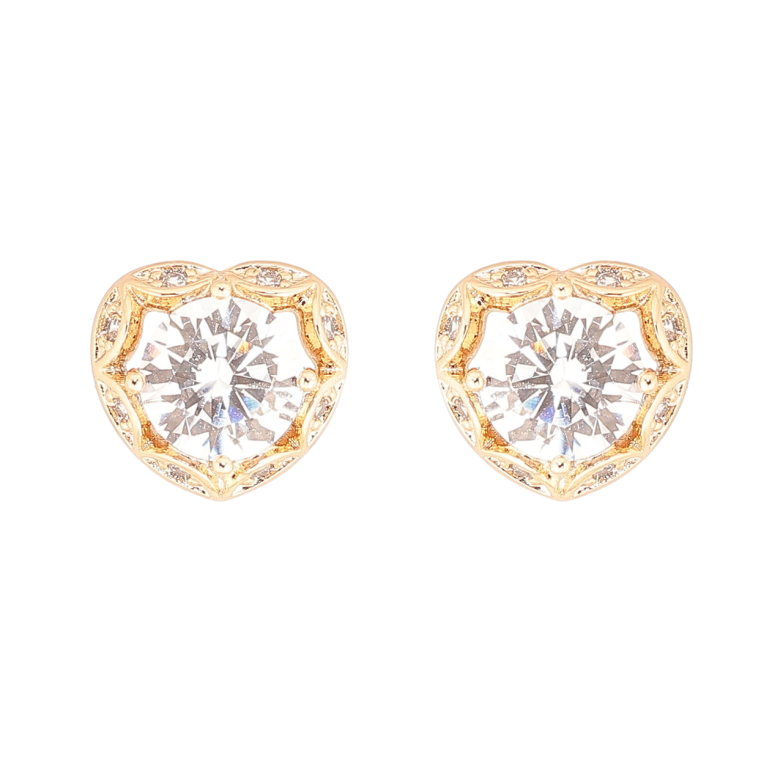 Сережки Xuping Позолота 18K пусети «Сердечка з кристалами» фото №1 Сережки Xuping Позолота 18K пусети «Сердечка з кристалами» фото №1