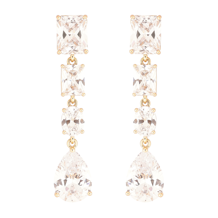 Сережки Xuping Позолота 18K пусети «Кришталеві підвіски» фото №23