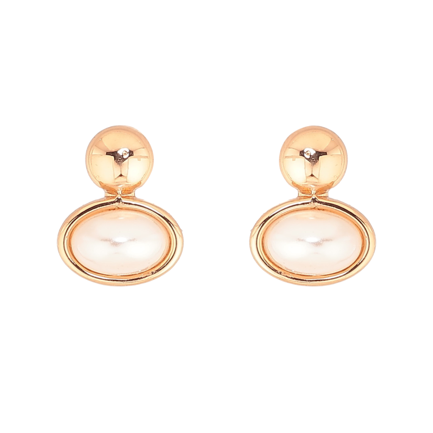 Сережки Xuping Позолота 18K пусети «Візерунок з перлинними вставками» фото №1