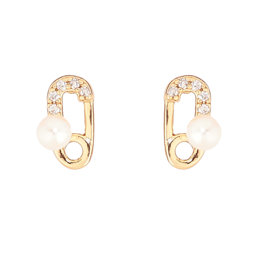 Сережки Xuping Позолота 18K пусети «Шпильки з перлинами» фото №1