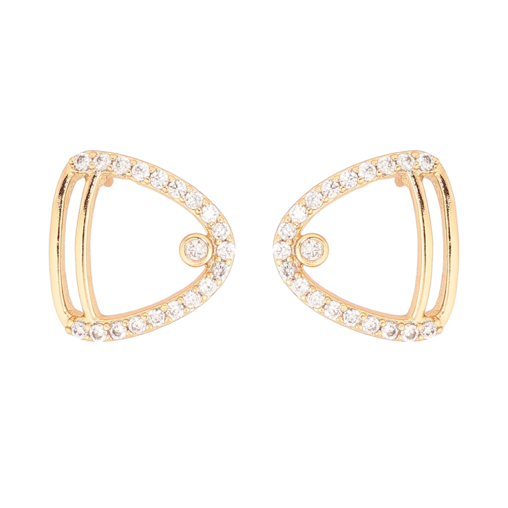 Сережки Xuping Позолота 18K пусети «Декоративний візерунок з кристалами» фото №24