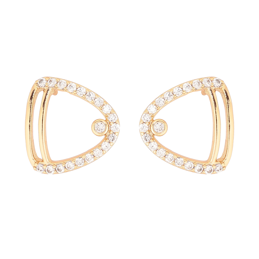 Сережки Xuping Позолота 18K пусети «Декоративний візерунок з кристалами» фото №1