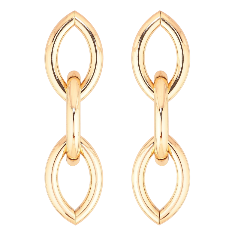 Сережки Xuping Позолота 18K пусети «Ланки ланцюжка» фото №1