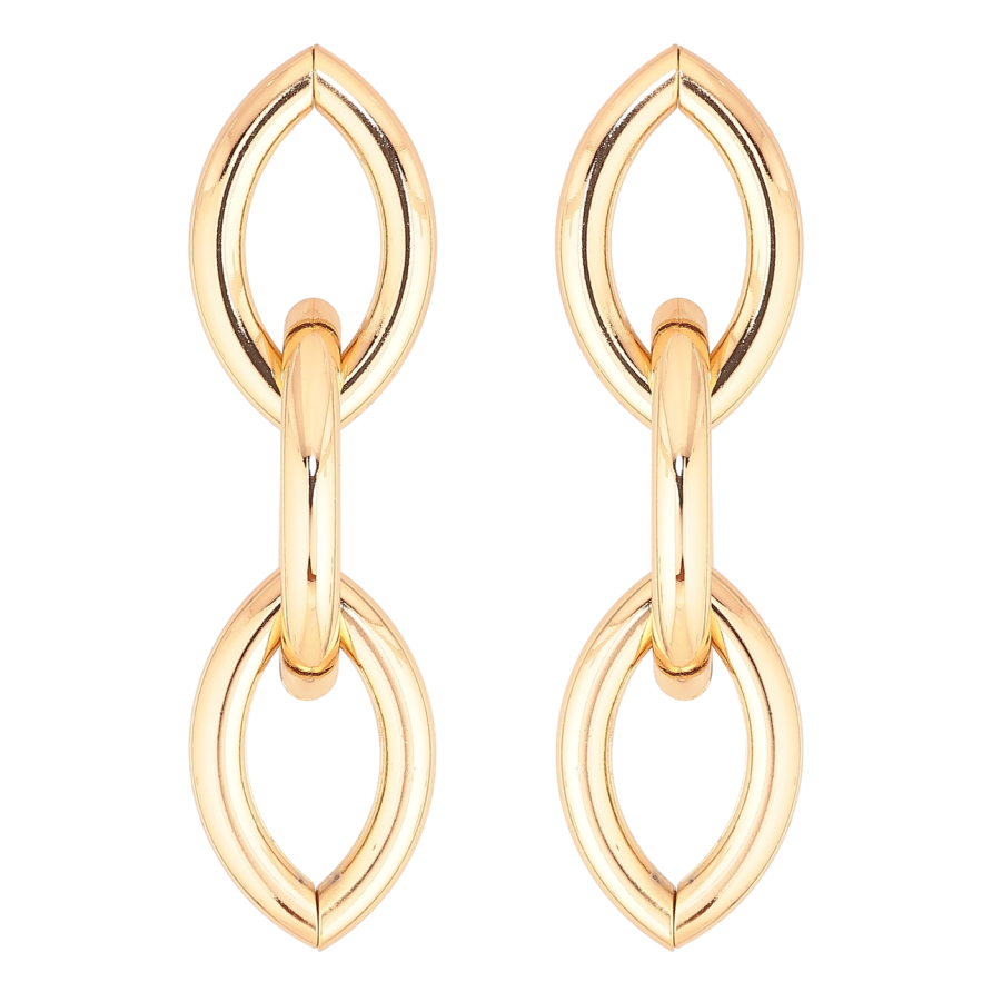 Сережки Xuping Позолота 18K пусети «Ланки ланцюжка» фото №1