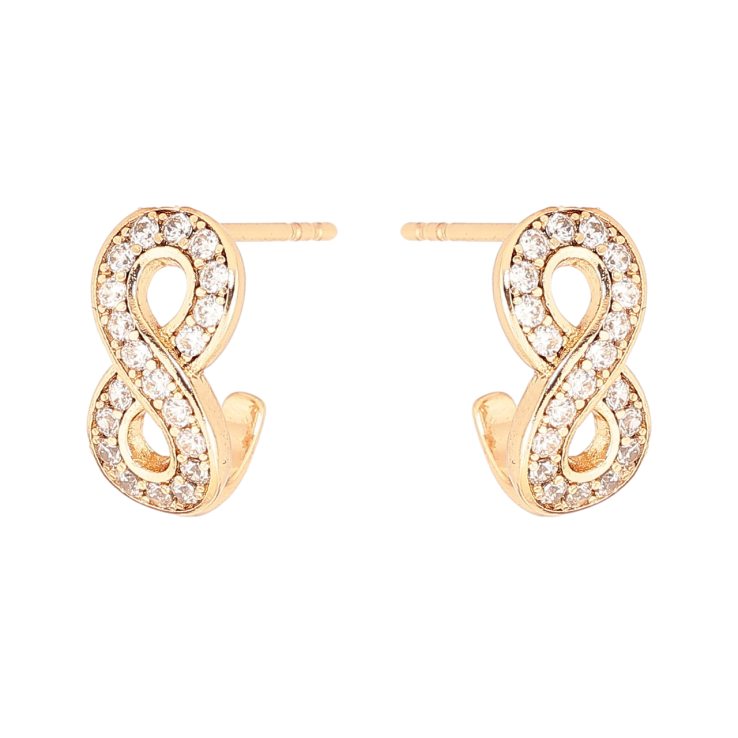 Серьги Xuping Позолота 18K пусеты Восьмерки с кристаллами фото №25