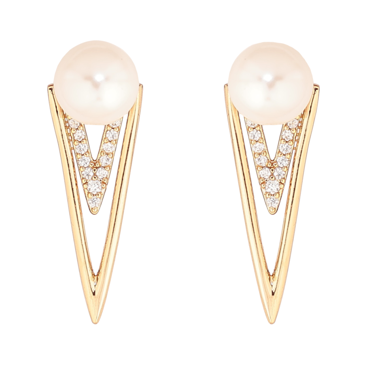 Сережки Xuping Позолота 18K пусети «Декоративний візерунок з перлинами» фото №15 Сережки Xuping Позолота 18K пусети «Декоративний візерунок з перлинами» фото №15