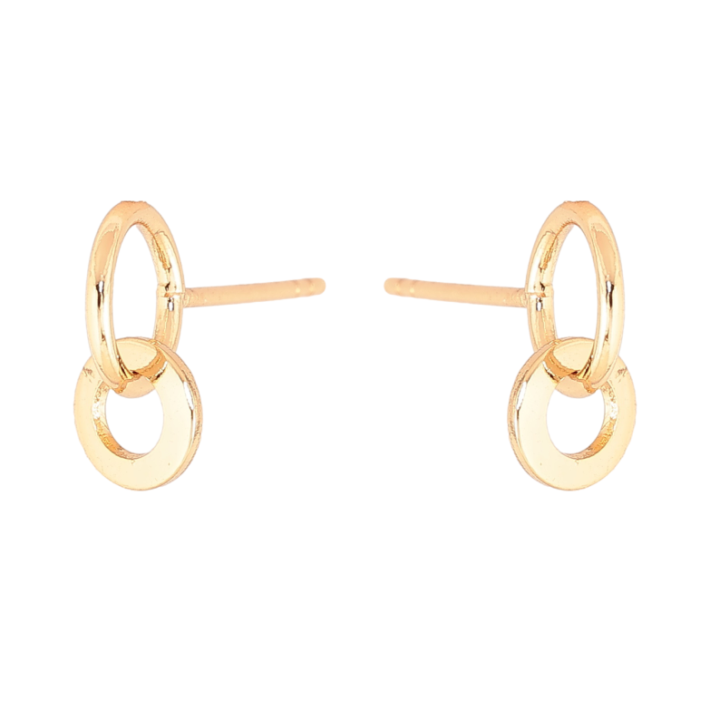 Сережки Xuping Позолота 18K пусети «Колечка» фото №1