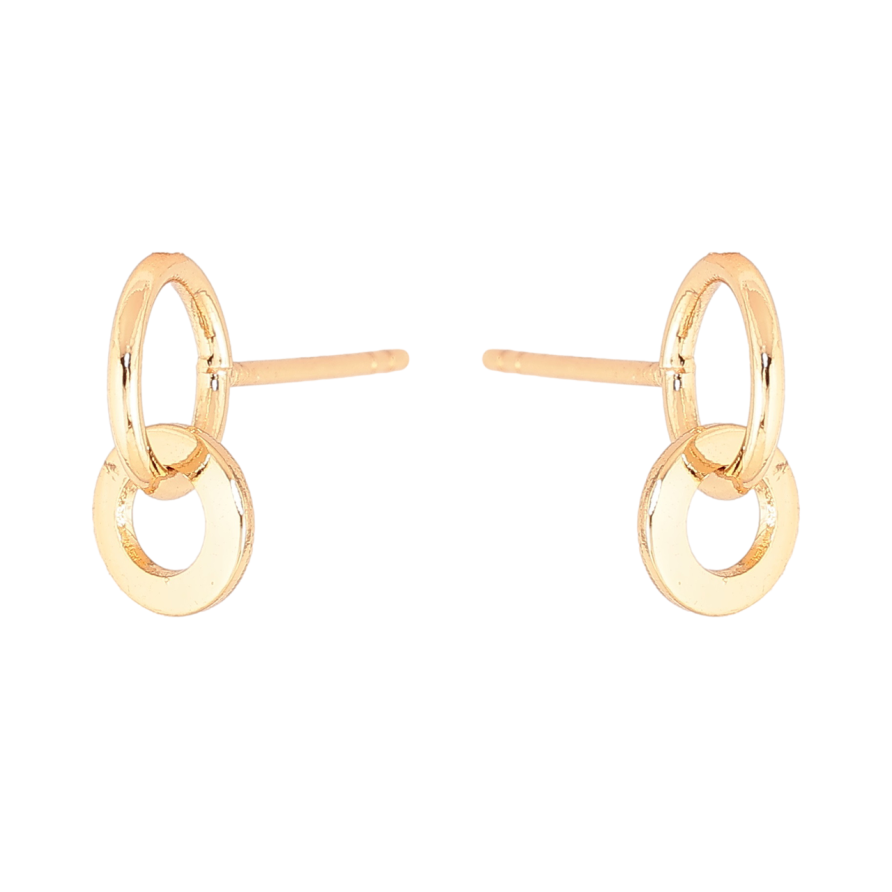 Сережки Xuping Позолота 18K пусети «Колечка» фото №1