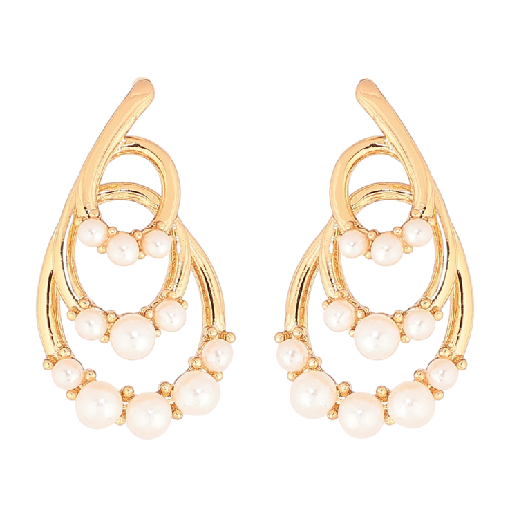 Сережки Xuping Позолота 18K пусети «Декоративний візерунок з перлинами» фото №22