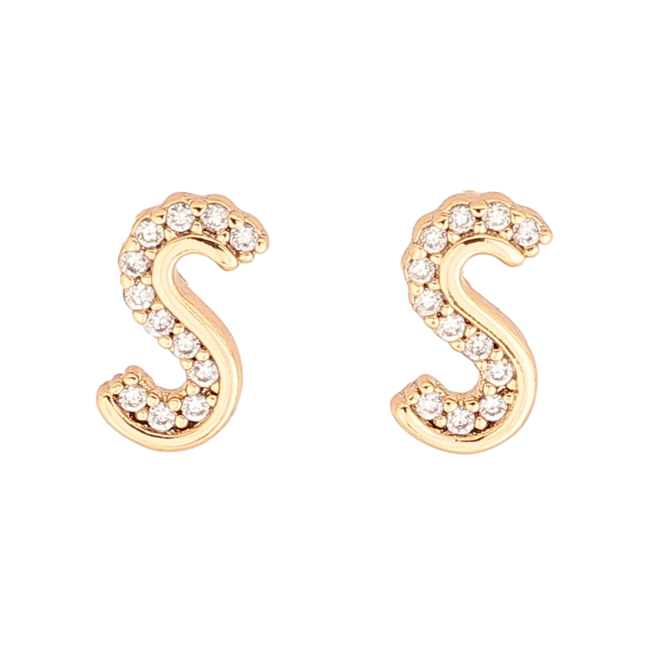Сережки Xuping Позолота 18K пусети «Буква S з кристалами» фото №14 Сережки Xuping Позолота 18K пусети «Буква S з кристалами» фото №14