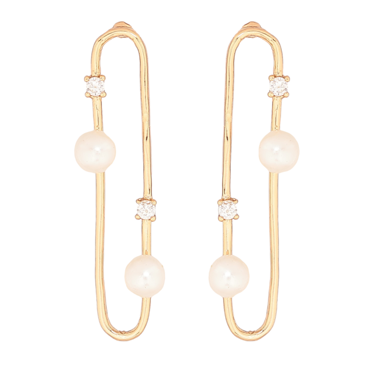 Сережки Xuping Позолота 18K пусети «Візерунок з кристалами та перлинами» фото №13 Сережки Xuping Позолота 18K пусети «Візерунок з кристалами та перлинами» фото №13