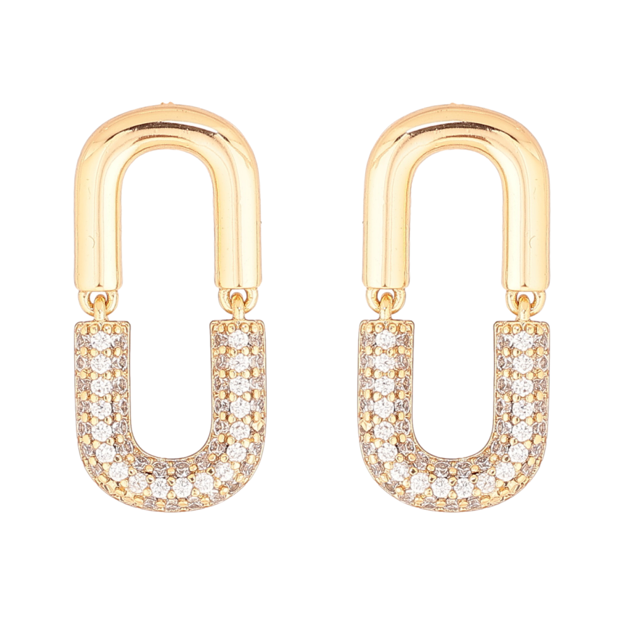 Серьги Xuping Позолота 18K пусеты Декоративные подвески с инкрустацией кристаллами фото №1