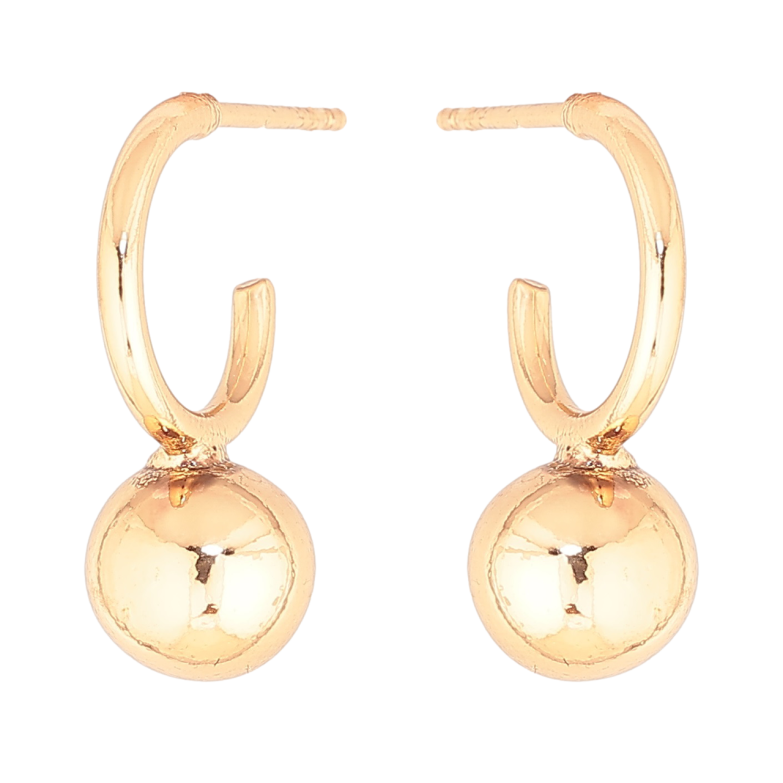 Сережки Xuping Позолота 18K пусети «Дуги з кульками» фото №1