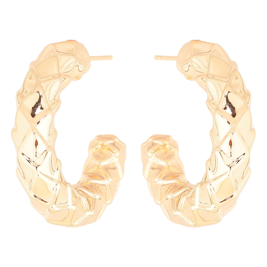 Сережки Xuping Позолота 18K пусети «Об'ємні дуги з візерунком» фото №1