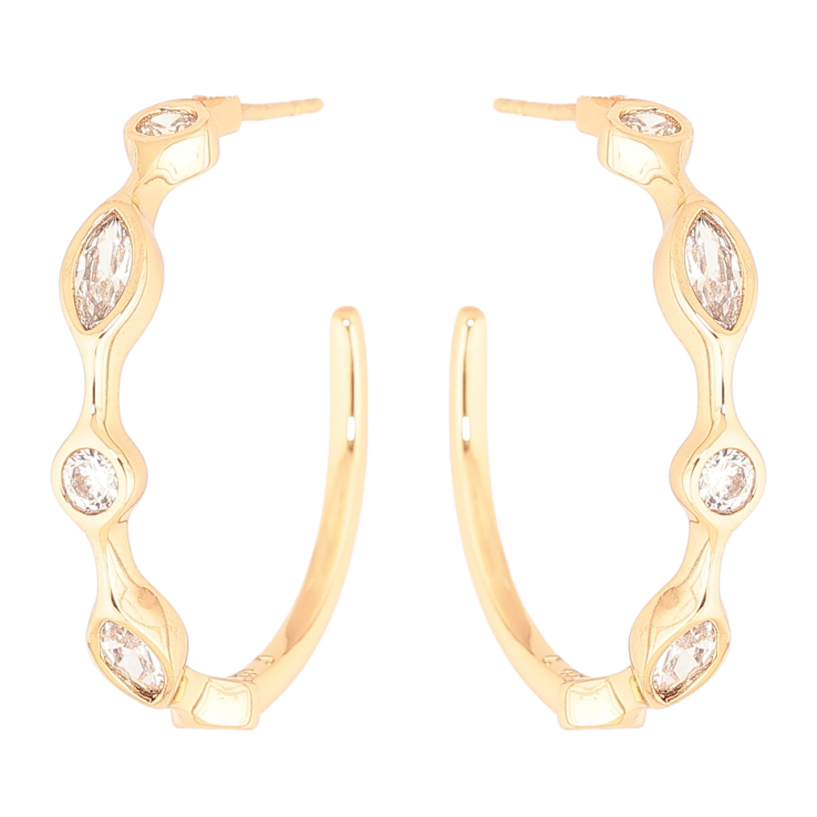 Сережки Xuping Позолота 18K пусети «Дуги з кристалами» фото №15