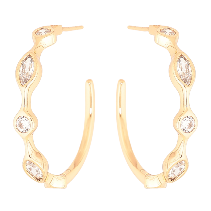 Сережки Xuping Позолота 18K пусети «Дуги з кристалами» фото №1