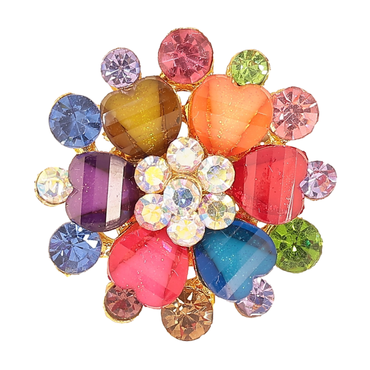 Брошь Цветок с разноцветными стразами фото №13 Брошь Цветок с разноцветными стразами фото №13