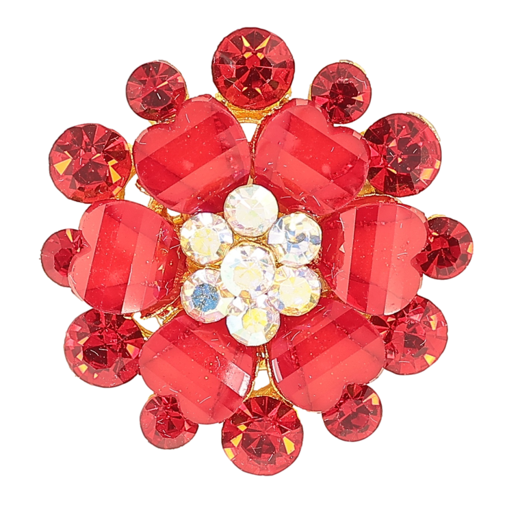 Брошь Цветок с красными стразами фото №20 Брошь Цветок с красными стразами фото №20