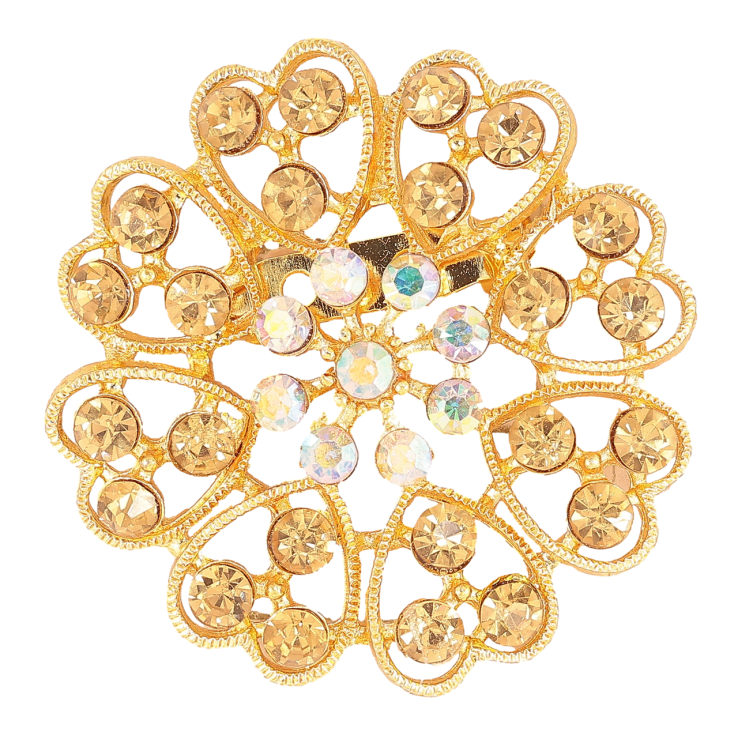 Брошь Цветок с золотисто-радужными стразами фото №24 Брошь Цветок с золотисто-радужными стразами фото №24