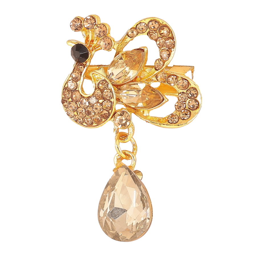 Брошка «Павич з золотистими стразами» фото №1 Брошка «Павич з золотистими стразами» фото №1