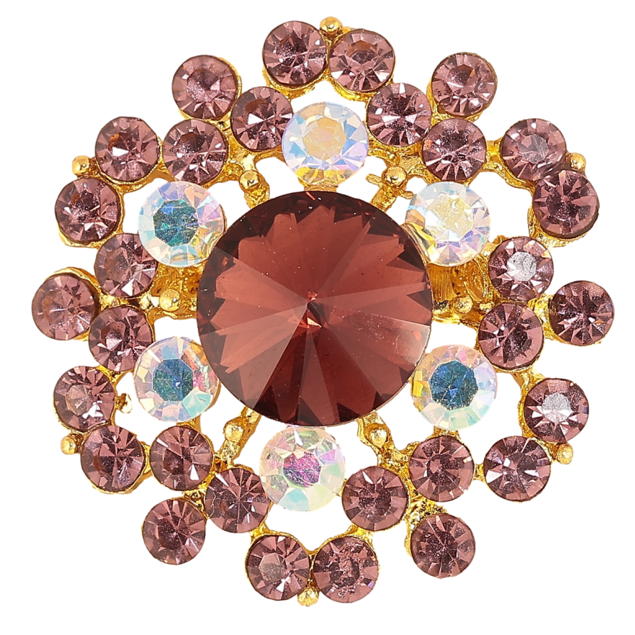 Брошка «Квітка з бордовими стразами» фото №1 Брошка «Квітка з бордовими стразами» фото №1