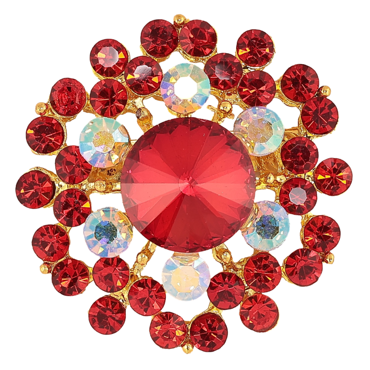 Брошь Цветок с красными стразами фото №19 Брошь Цветок с красными стразами фото №19