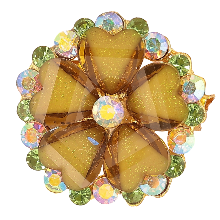 Брошь Цветок из оливковых кристаллов фото №14 Брошь Цветок из оливковых кристаллов фото №14