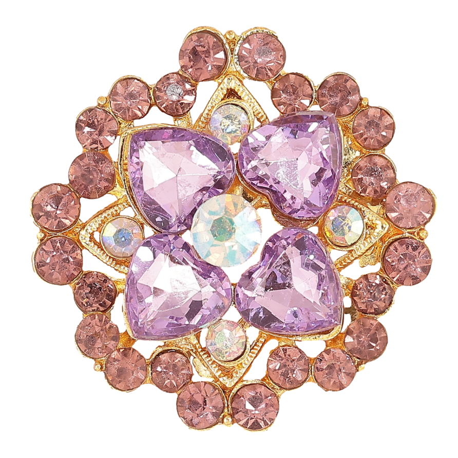 Брошка «Квітка з бордово-бузковими стразами» фото №1 Брошка «Квітка з бордово-бузковими стразами» фото №1