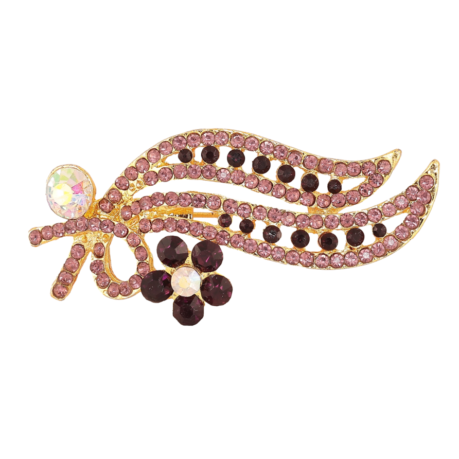 Брошка «Гілочка з бордовими стразами» фото №1 Брошка «Гілочка з бордовими стразами» фото №1