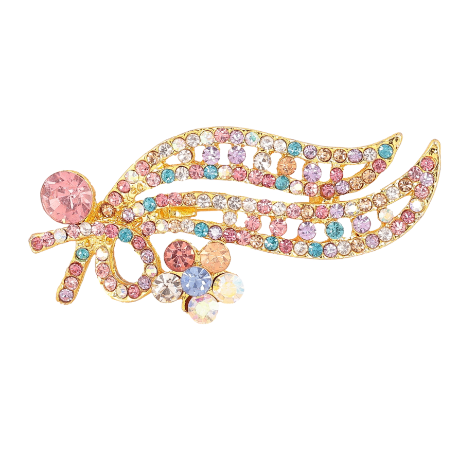 Брошка «Гілочка з різнокольоровими стразами» фото №1 Брошка «Гілочка з різнокольоровими стразами» фото №1