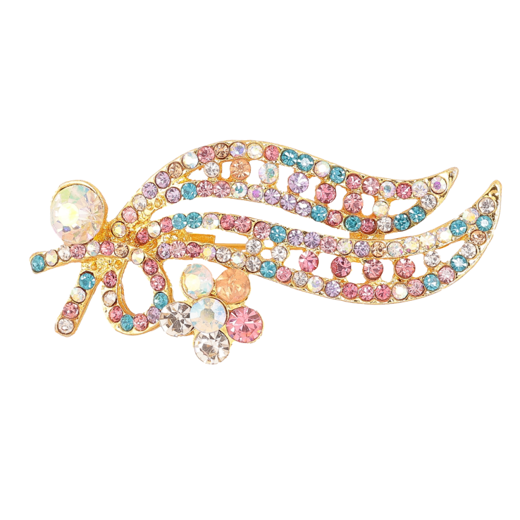 Брошь Веточка с разноцветными стразами фото №25 Брошь Веточка с разноцветными стразами фото №25