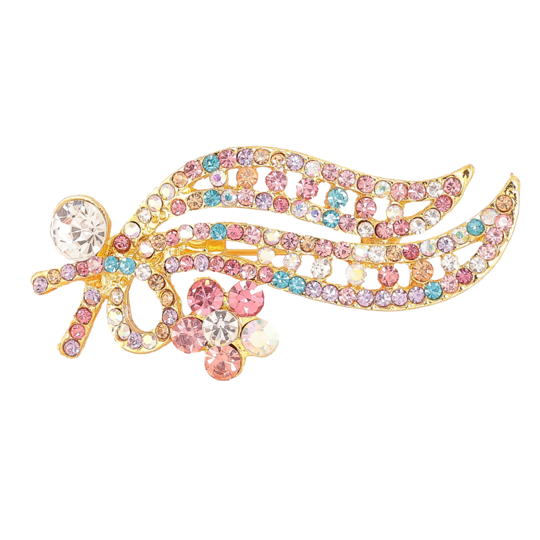 Брошь Веточка с разноцветными стразами фото №1 Брошь Веточка с разноцветными стразами фото №1