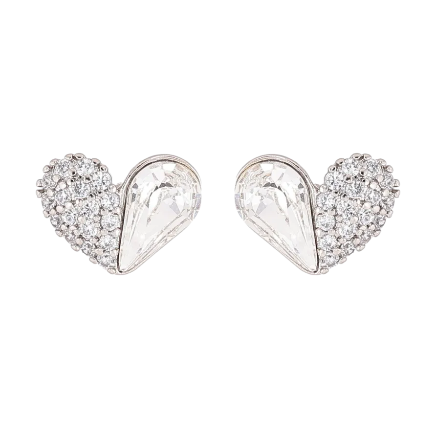 ᐉ Купити Сережки Xuping колір Родій з кристалами Swarovski пусети ...