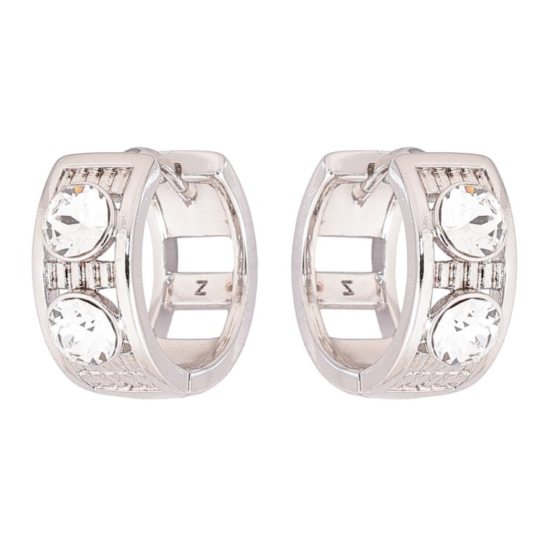 Сережки Xuping колір Родій з кристалами Swarovski колечка «Кристали Clear» фото №1