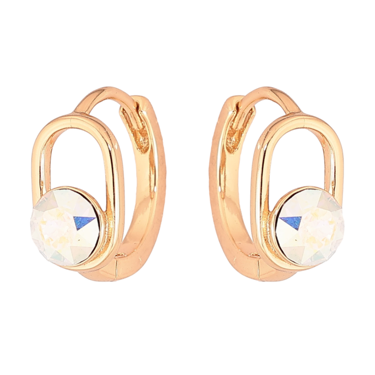 Серьги Xuping цвет 18К с кристаллами Swarovski колечки Кристаллы АВ фото №22