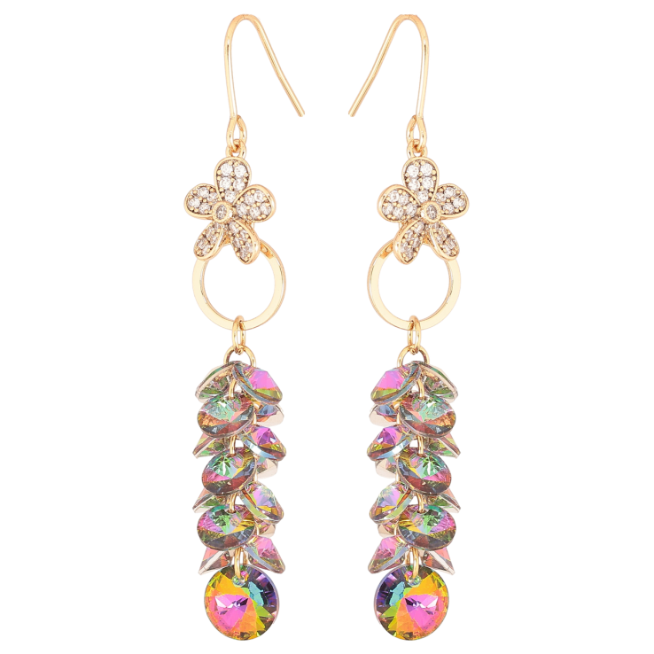 Серьги Xuping цвет 18К с кристаллами Swarovski французский замок Подвески с кристаллами Vitrail Medium фото №17